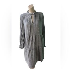 Zara Polka Dot Mini Dress - Size L - Grey & White